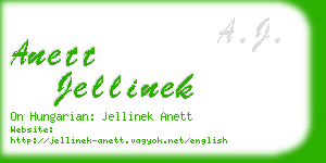 anett jellinek business card